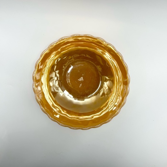 🔥👑⚓️🍑🧡🤍Fire King Anchor Hocking - Vintage Peach Lustre Large Bubble Bowl. - Picture 4 of 16